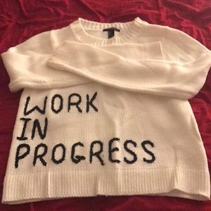 Forever 21 long sleeve, white sweater.